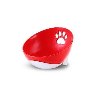 Imagem de Comedouro Inclinado Pequeno Vermelho 200ml Truqys