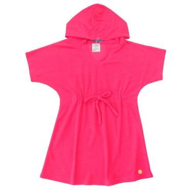 Imagem de Saída de Praia Infantil Atoalhada com Capuz Pink Neon Everly, 1-2