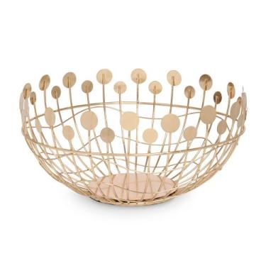 Imagem de Centro de Mesa Decorativo em Metal Dourado 39cm 21246G Mart