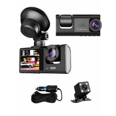 Imagem de Câmera Veicular Automotiva WiFi Full HD 1080P DVR com 3 Câmeras Fronta