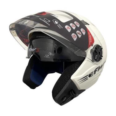 Imagem de Capacete Aberto com óculos interno FW3 X Open Limited, Branco, 58