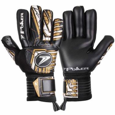 Imagem de Luva de Goleiro Poker Neo II Profissional, Preto, Dourado, 9