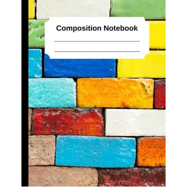 Imagem de Compesition Notebook – Abstract painted bricks: 100 pages college ruled paper, notebook for high school and college students