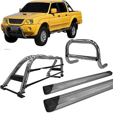 Imagem de Kit Quebra Mato +Estribo +Santo Anto Duplo L200 2004 Cromado