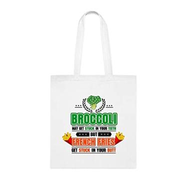 Imagem de Sacola engraçada de brócolis, presente de brócolis, bolsa de ombro de brócolis, bolsas reutilizáveis de brócolis, ideia de presente de cesta de natal de aniversário, presente para