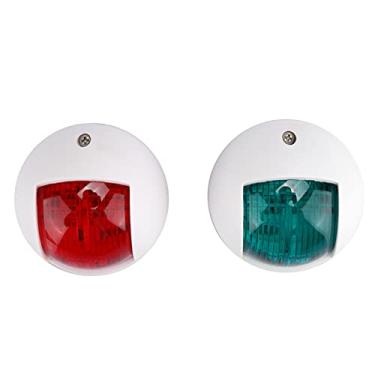 Imagem de Luz de sinal de navegação lateral barco Li 2 peças lâmpada de sinalização vermelho verde LED à prova d'água luz de navegação para barco 12 V 24 V (branco)