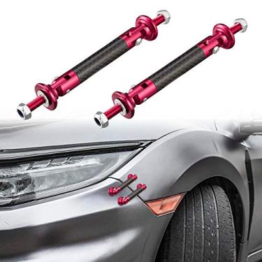 Imagem de TOMALL 2 peças de 45 mm para carro ajustável na frente/para-choque traseiro suporte para divisor de lábios suporte haste de fibra de carbono preto universal alavanca de amortecedor automático (fibra de carbono preta)TOMALL Car Bumper Lever-Red