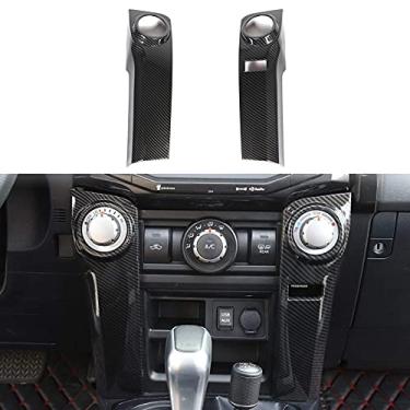 Imagem de Tocatus Console central de ar condicionado para Toyota 4runner 2010-2019, fibra de carbono ABS, 2 peças, não serve para direção direita
