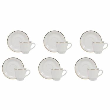 Imagem de Conjunto De Xícara De Café Com Pires 06 Peças Ouro