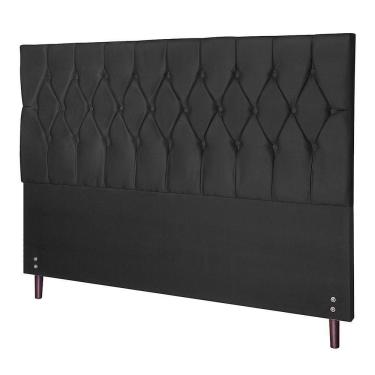 Imagem de Cabeceira Madri Para Cama Box Casal 144 Cm Suede Preto