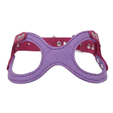 Imagem de Cães Reino Clássico Couro Cinto Arreio Cão Óculos Peito Pulseira Dupla Lateral Material Ultra FibraDogs Kingdom Medium roxo A411H-1102
