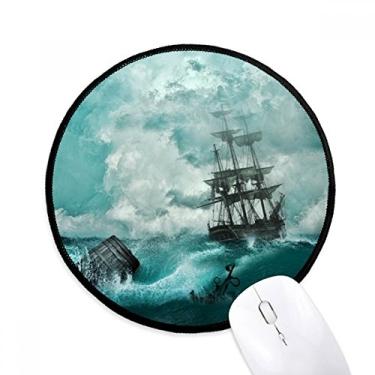 Imagem de DIYthinker Ocean Water Wave Science Nature Picture Mouse Pad Desktop Office Tapete Redondo para Computador