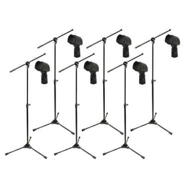 Imagem de Kit Com 6 Suportes Pedestal Para Microfone Rmv Psu 142 + 6 Cachimbos