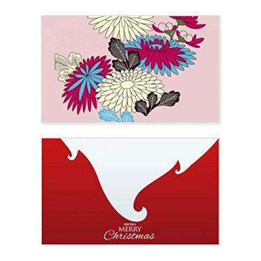 Imagem de Pintura de cultura japonesa rosa feriado feliz Natal cartão de parabéns mensagem de Natal letra