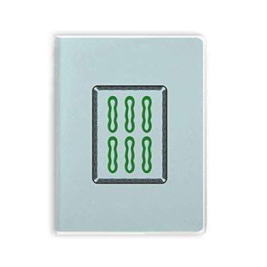 Imagem de Caderno Mahjong Bamboo Bar 6 azulejos padrão capa de goma Diário capa macia