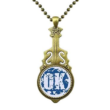 Imagem de DIYthinker OK Design Colar com estampa de ilustração redonda, joia antiga com pingente de música