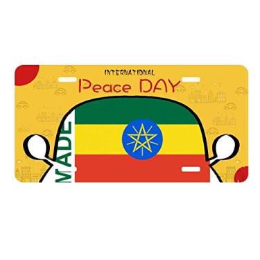 Imagem de DIYthinker Placa de licença Made in Ethiopia Country Love para decoração de carro, dia da paz
