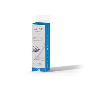 Imagem de Marcador Graf Brush Fine Cis, Azul Royal, Pacote de 6