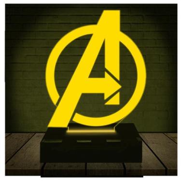 Imagem de Luminária Led 3D  Vingadores Avengers Marvel  Abajur - 3D Fantasy