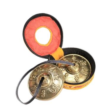 Imagem de Vaveren Címbalos tibetanos tingsha para meditação, sinos de bronze 6.5cm, decoração de yoga, tamanho pequeno, presente criativo, instrumento de percussão, estilo a