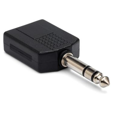 Imagem de RUITEXUN Plugue estéreo de 6,35 mm (1/4 polegada) para 2 x 6,35 mm (1/4 pol.) Adaptador conector divisor de conector TRS estéreo