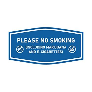 Imagem de Signs ByLITA Placa Fancy Please NO SMOKING (incluindo maconha e cigarros eletrônicos) (azul) - pequena