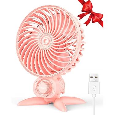 Imagem de AaoLin Ventilador pequeno USB, ventiladores de mesa com velocidades variáveis CVT, fluxo de ar de resfriamento forte, portátil silencioso, mini ventilador pessoal de mesa para quarto, casa,