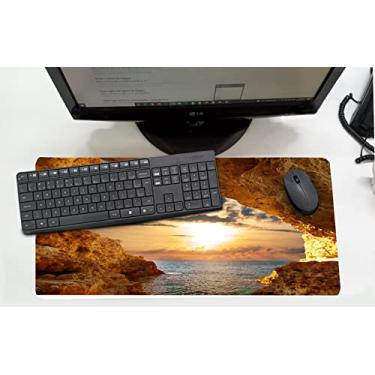 Imagem de Mouse Pad Desk Pad Mousepad Grande 30x70cm - Paisagem Pedra Mar