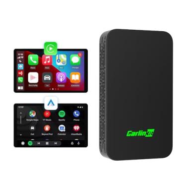 Imagem de Adaptador CarlinKit 5.0 Wireless CarPlay e Android Auto para carros com CarPlay e Android Auto com fio. Chip 5G WiFi 5.8 GHZ e plug & play, suporte para atualização online.