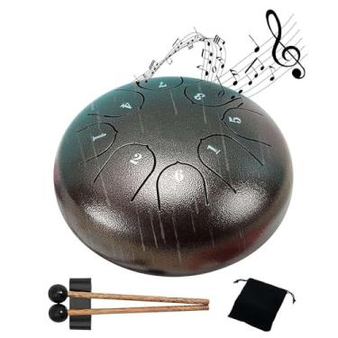 Imagem de Tambor de chuva, tambor de chuva para o exterior quando chove, 15 cm 8 notas, tambor de chuva musical à prova d'água, aproveite a sinfonia de chuva (marrom)