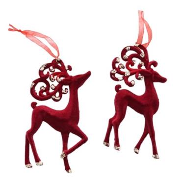 Imagem de Esquirla Enfeite de árvore de Natal Pingente Decorativo Glitter Presente de Natal Decoração Pendurada para Festa de Natal Feriado Escritório em casa, Cervo Sika