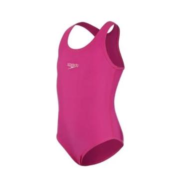 Imagem de Maiô Infantil, Speedo, Vital 3, Lycra Lisa com Costas Nadador, tamanho 6 - Rosa