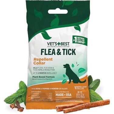 Imagem de Vet's Best Coleira natural contra pulgas e carrapatos para cães – coleira repelente natural com ingredientes vegetais – prevenção e tratamento de pulgas e carrapatos – serve para cães pequenos a