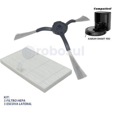 Imagem de Escova frontal e Filtro Para Robô Aspirador Kabum Smart 900 - ROBOSUL