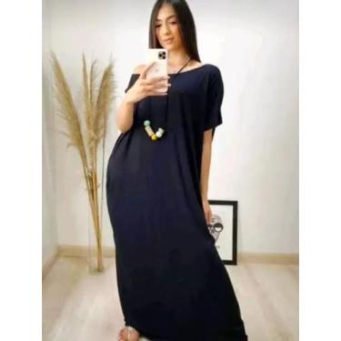 Imagem de Vestido gola caída - Regina Gonçalves, Preto, M veste 42/44