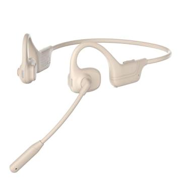 Imagem de AsrMyjcx Fones de Ouvido Abertos Sem Fio Fones de Ouvido Confortáveis à Prova D'água com Cancelamento de Ruído Fones de Ouvido Sem Fio, Branco