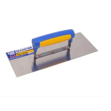 Imagem de Desempenadeira De Aço Inox 12 X 30cm P/ Gesso Castor