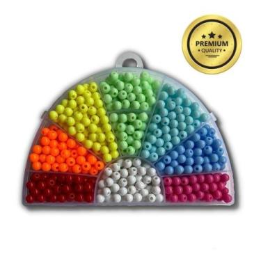 Imagem de Kit Miçanga Infantil Para Pulseiras Com 660 Peças Arco Iris - Cantinho