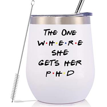 Imagem de Presente exclusivo para doutorado de graduação - presente de doutorado - presente de pós-graduação para melhor amiga filha prima irmã-copo de 340 g caneca de café - THE ONE WHERE SHE GETS HER PHD