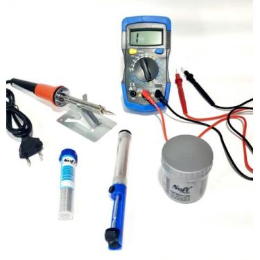 Imagem de Kit Ferro De Solda 60w 110v Multimetro Sugador Pasta Estanho - mxt