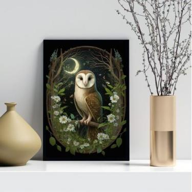 Imagem de Quadro Decorativo Coruja ao Luar 33x24cm - Quadros On-line, Moldura br