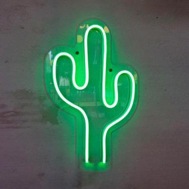 Imagem de Painel Luminoso Letreiro Criativo CACTO - Neon LED Verde - Trybo 