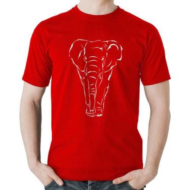 Imagem de Camiseta Algodão Elefante Traços - Foca na Moda, Vermelho, GGG