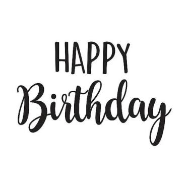 Imagem de Transfer Para Balão Lettering Preto - Happy Birthday - 01 Unidade - Ri