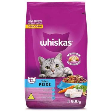 Imagem de Ração Seca para Gatos Adultos Sabor Peixe Whiskas 900g