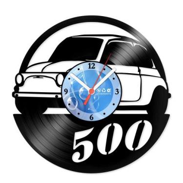 Imagem de Relógio De Parede Disco Vinil Carros - Fiat 500 - VCA-033 - Modernarte