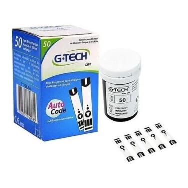 Imagem de Tiras Reagentes Para Medir Glicemia Capilar 50 Uni G-Tech Lite