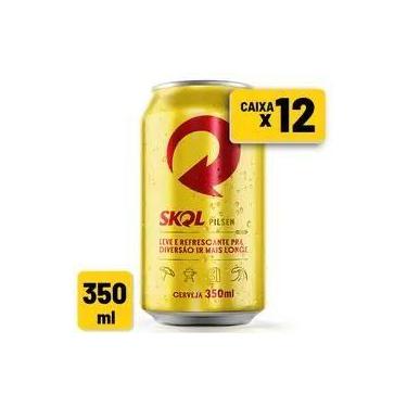 Imagem de Cerveja Skol Pilsen Lata 350ml Caixa c/ 12 un 1x12 Unidades  350ml Lat