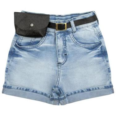 Imagem de Shorts Juvenil Look Jeans Cós Alto Jeans, 8