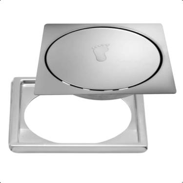 Imagem de Ralo Click + Grelha 15x15 INOX Inteligente De Aço Inoxidável Para Banheiro Lavanderia Cozinha Áreas Externas Vedação Em Silicone Andi Odor e Insetos X-Matte
